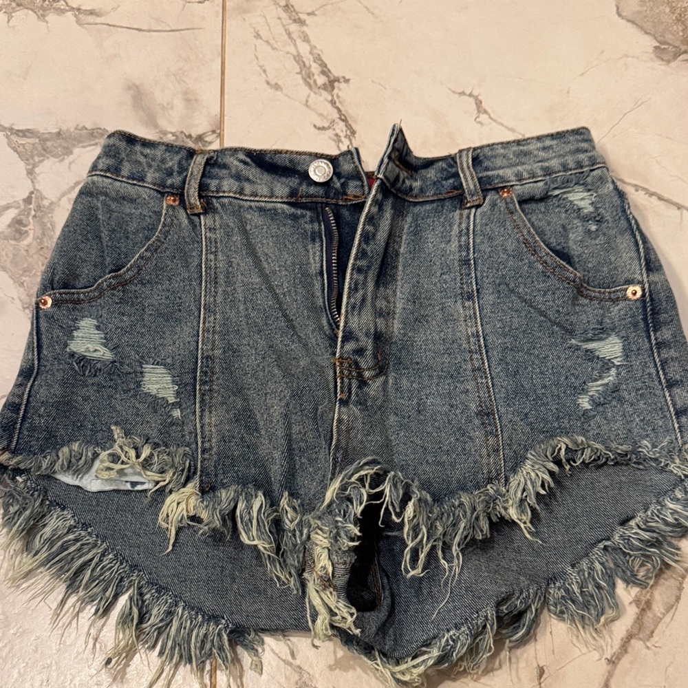 Signatures Denim Frayed Hem Women Shorts